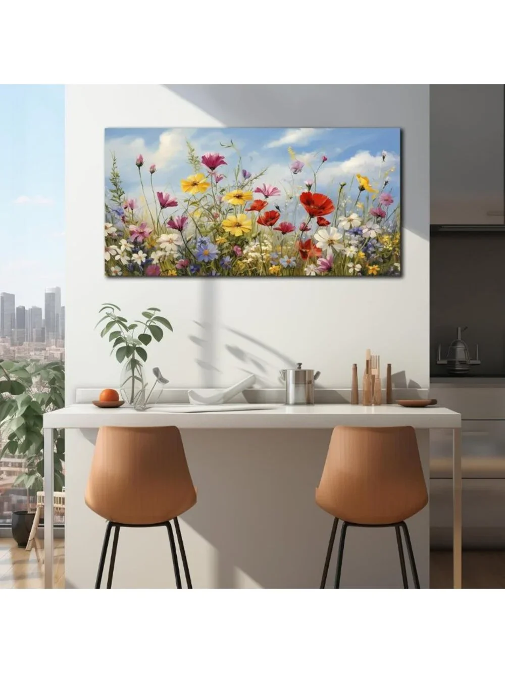 Colorful Flower Wall Art for Bedroom Decor | Teen Girl Artwork | Vibrant Home